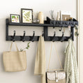 29 in Coat Rack Wall Mount with Shelf - 4-in-1 Entryway Organizer