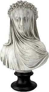 Design Toscano The Veiled Maiden Sculptural Bust for Home Decor