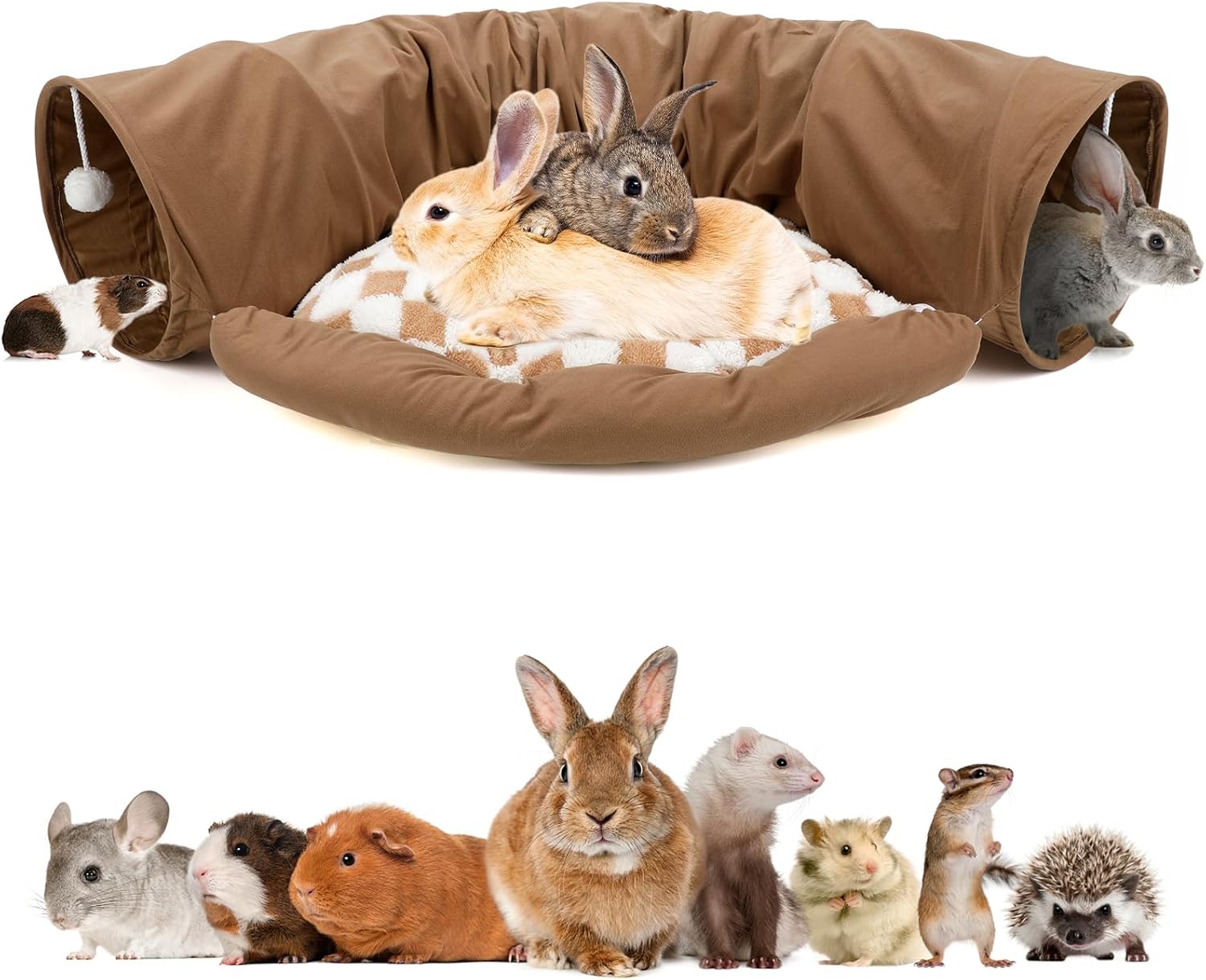 BWOGUE Bunny Tunnel Bed for Cats, Kittens, and Small Pets