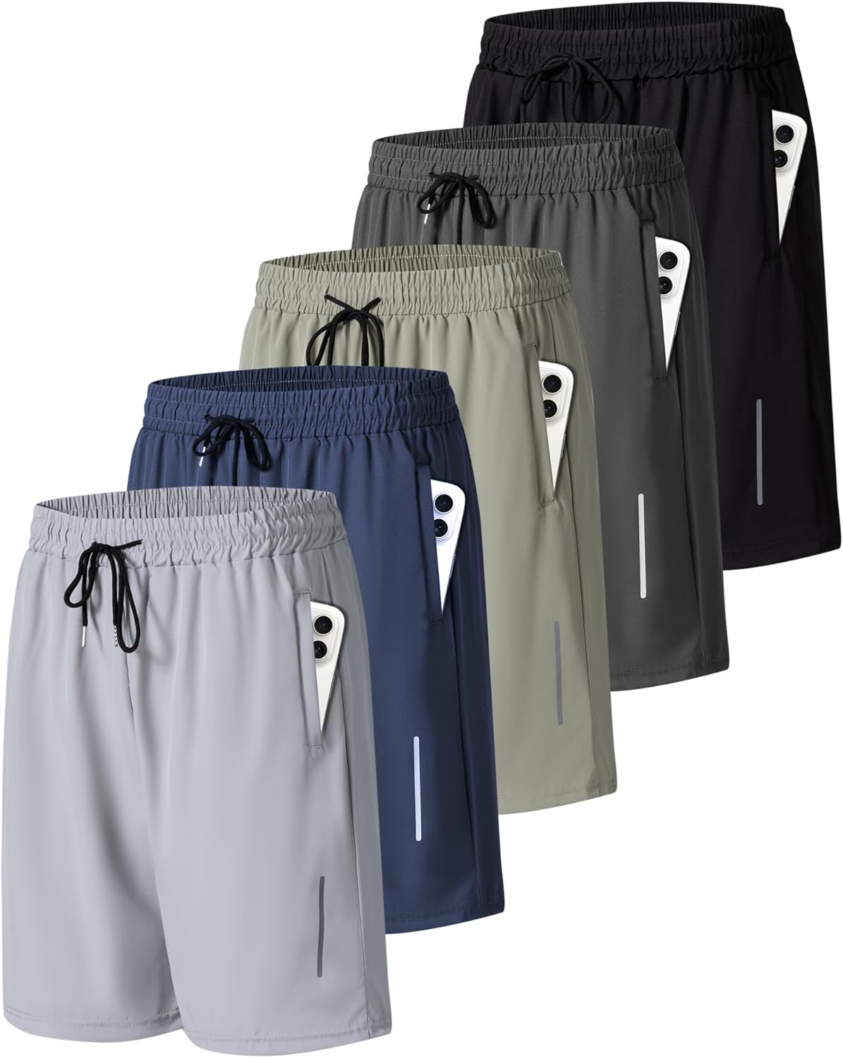 JWJ Mens Athletic Gym Workout Shorts Quick Dry with Pockets