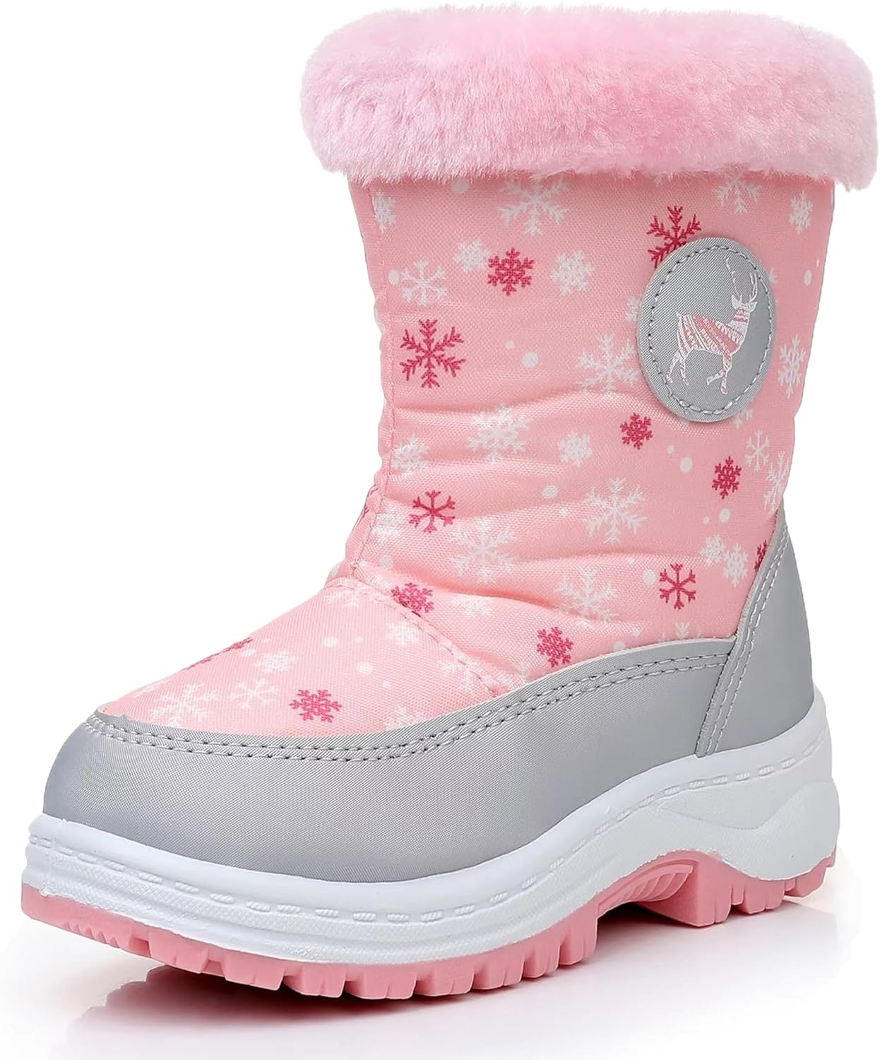 Apakowa Kids Cold Weather Water Resistant Winter Boots
