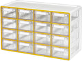Blue Ginkgo Medium 16-Drawer Cabinet - Stackable Clear Organizer