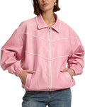 Womens Oversized Y2K Faux Leather Jacket - Vintage Moto Coat