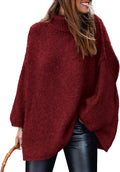 PRETTYGARDEN Women's Oversized Turtleneck Chunky Knit Sweater - Cozy