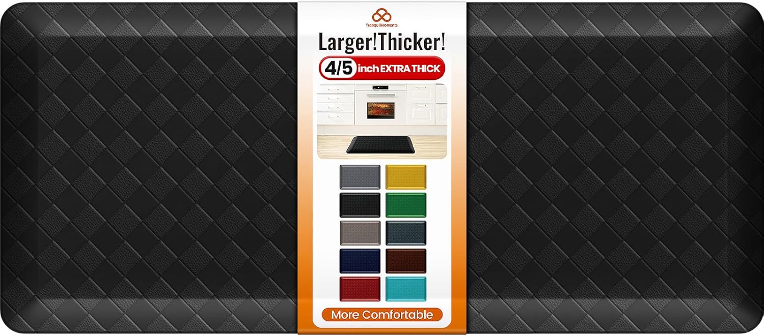 4/5 Inch Extra Thick Kitchen Mats for Floor - Non Slip Comfort