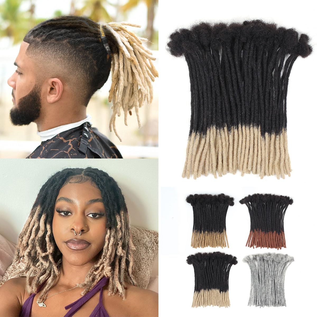 10 Inch Loc Extensions for Men and Women - 100% Human Hair