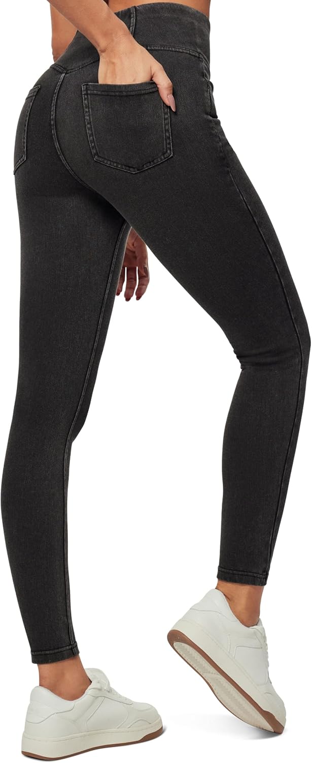 Heathyoga High Waisted Jeans for Women with Tummy Control