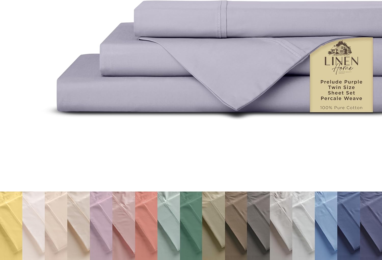 100% Cotton Percale Twin Size Sheets Set for Cozy Sleep