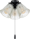 Ceiling Fan Light Kit Three-Light Matte Black - Easy Install