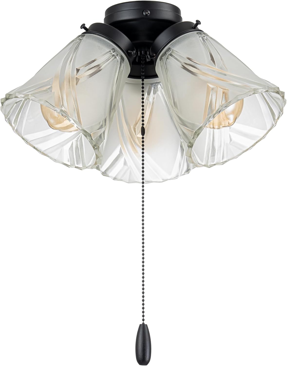 Aspen Creative Three-Light Ceiling Fan Light Kit in Matte Black