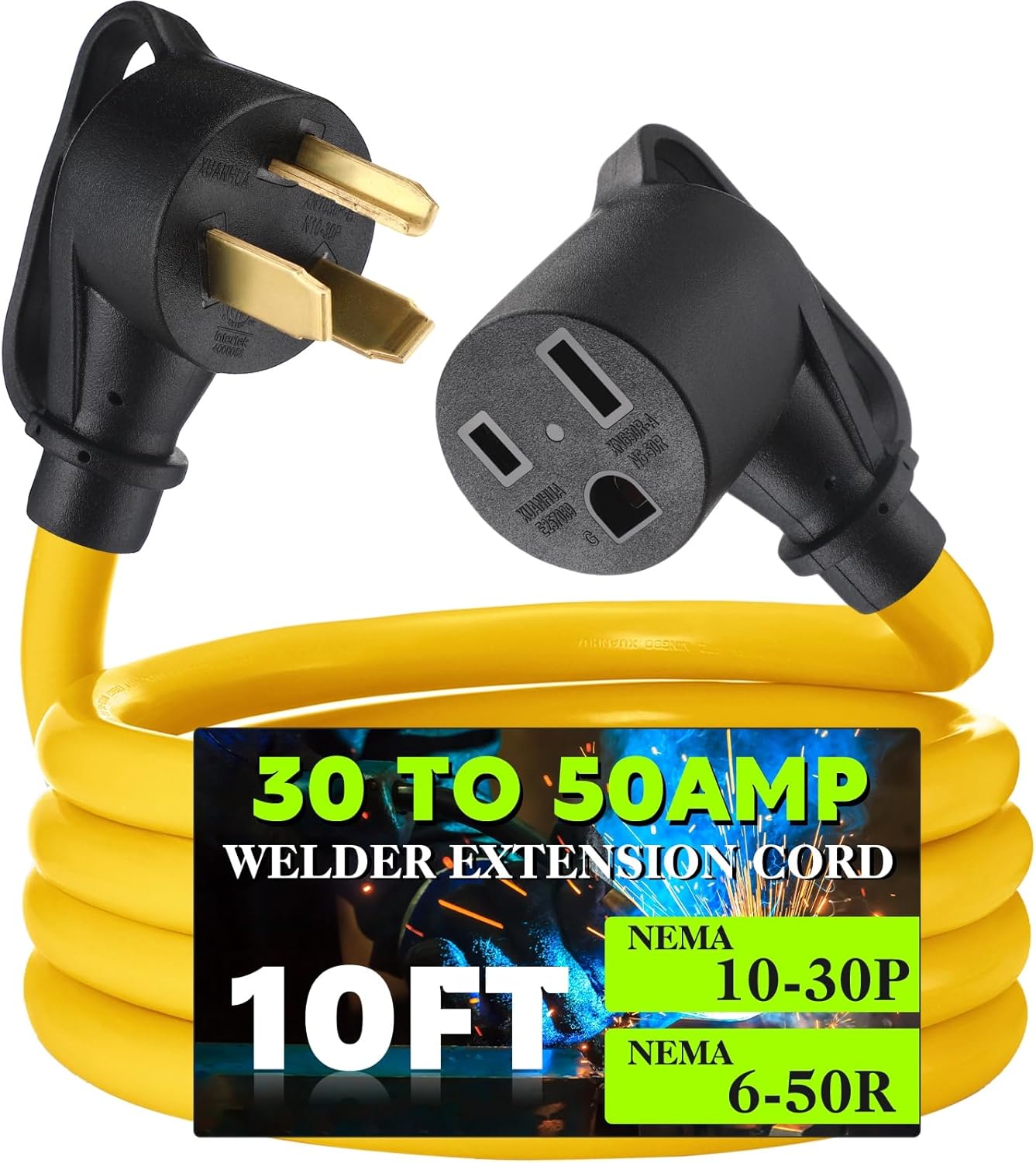 10FT 30Amp to 50Amp Welder Adapter Cord for Easy Connections