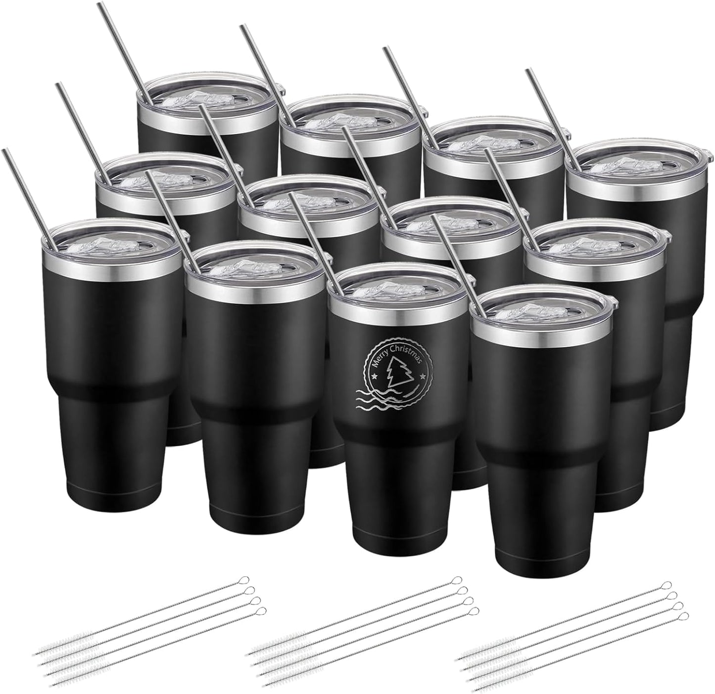 12 Pack Insulated Tumbler Set for Travel Coffee and Gifts