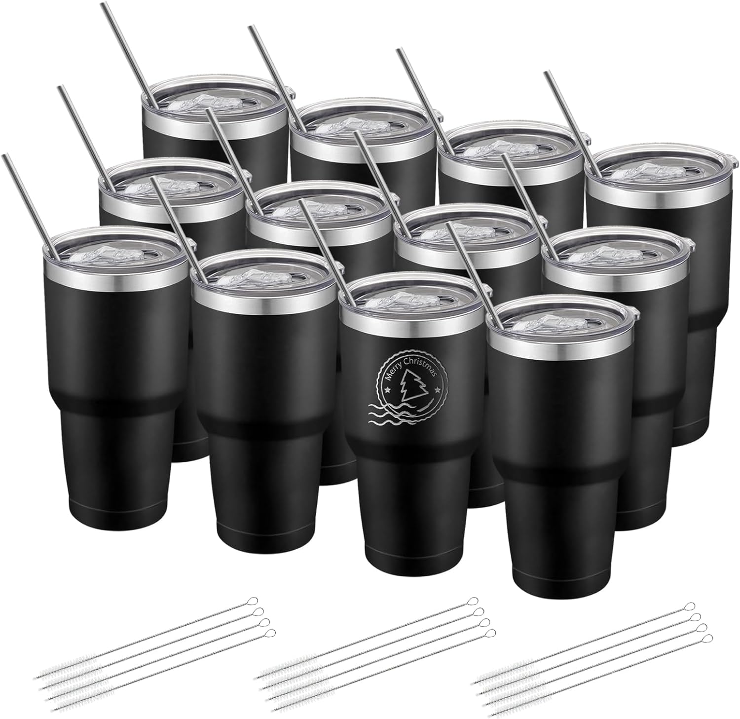 12 Pack Insulated Tumbler Set for Travel Coffee and Gifts