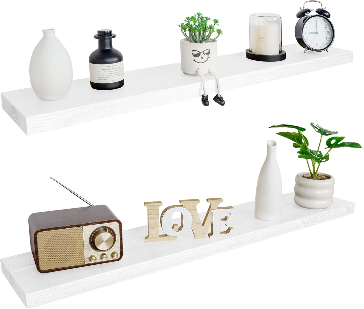 BGMG Floating Shelves 48 inch Rustic Wooden Wall Storage