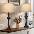 28.75 in Black Table Lamps Set of 2 - 3-Way Dimmable Bedside Lamps