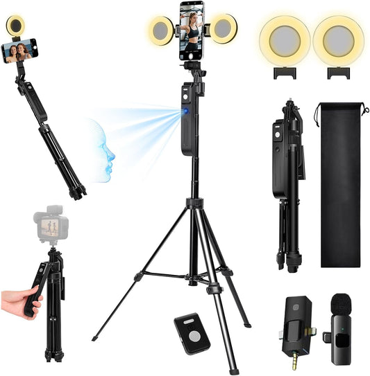 Vlogging Kit for iPhone/Android with Auto Face Tracking Tripod