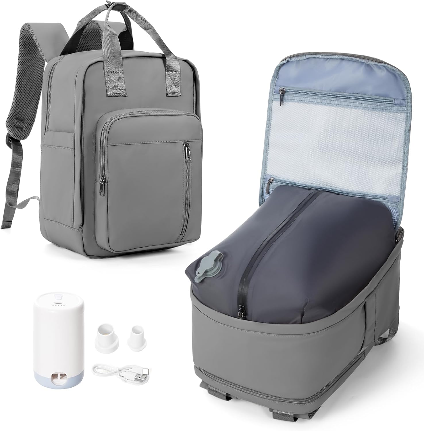 Vacuum Travel Backpack with Pump for Easy Carry On Use