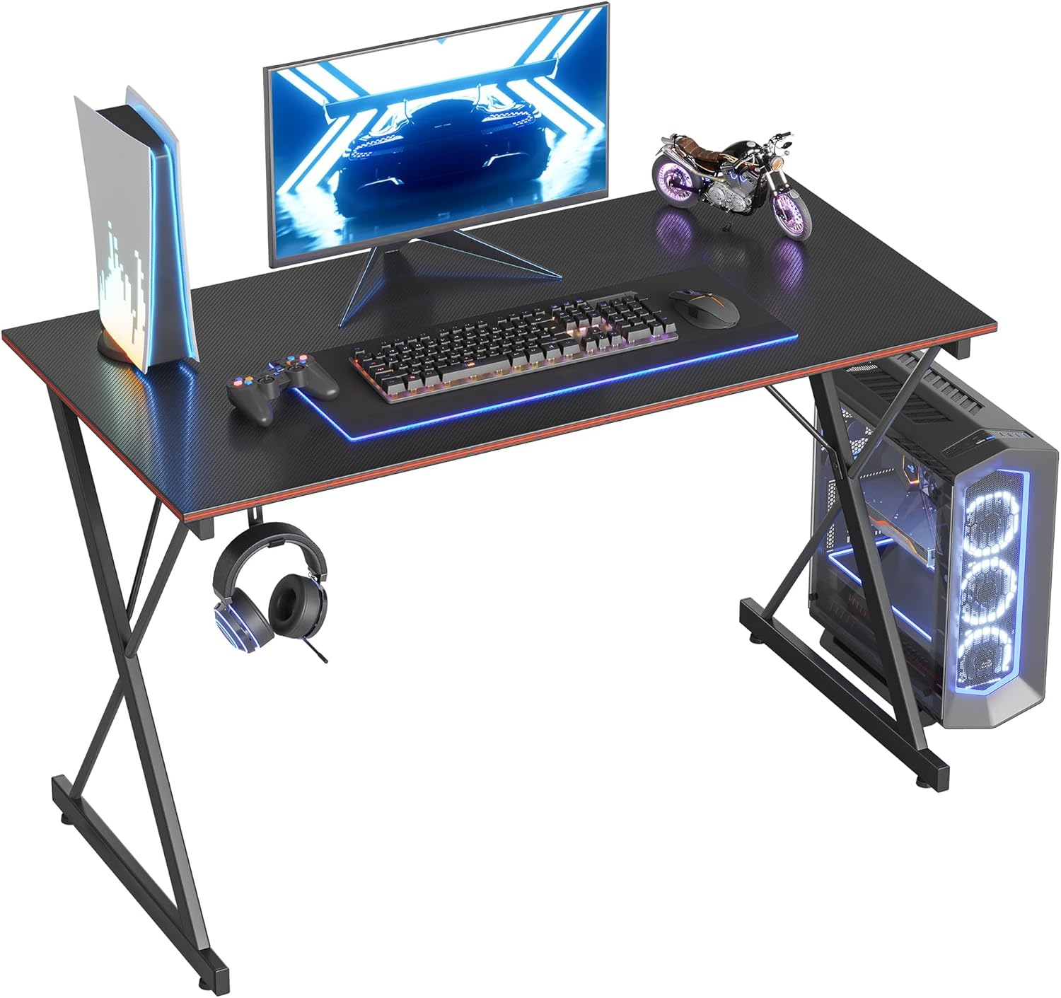 CubiCubi 40 Gaming Desk: Carbon Fiber, Gamer Workstation