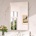 Rounded Rectangle Brushed Nickel Mirror 24 x 36 - Modern Farmhouse
