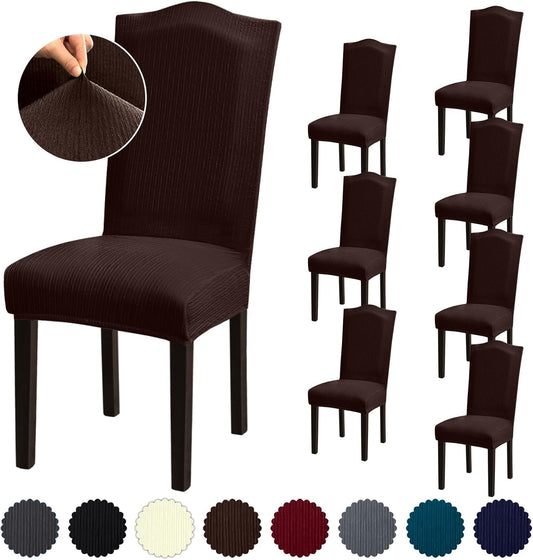 Stretch Dining Room Chair Covers Set of 8 for Home and Events
