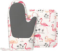 Silicone Flamingo Oven Mitts: Heat Resistant Combo