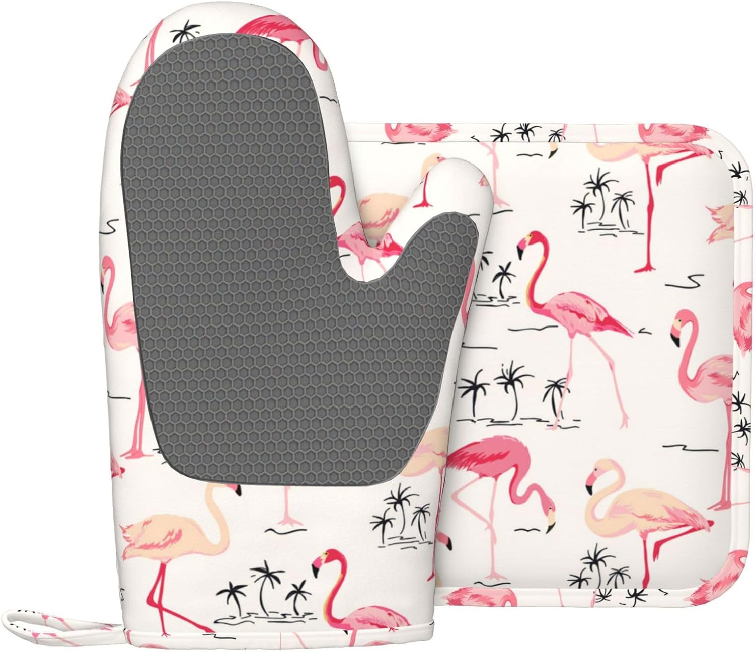 Silicone Flamingo Oven Mitts: Heat Resistant Combo