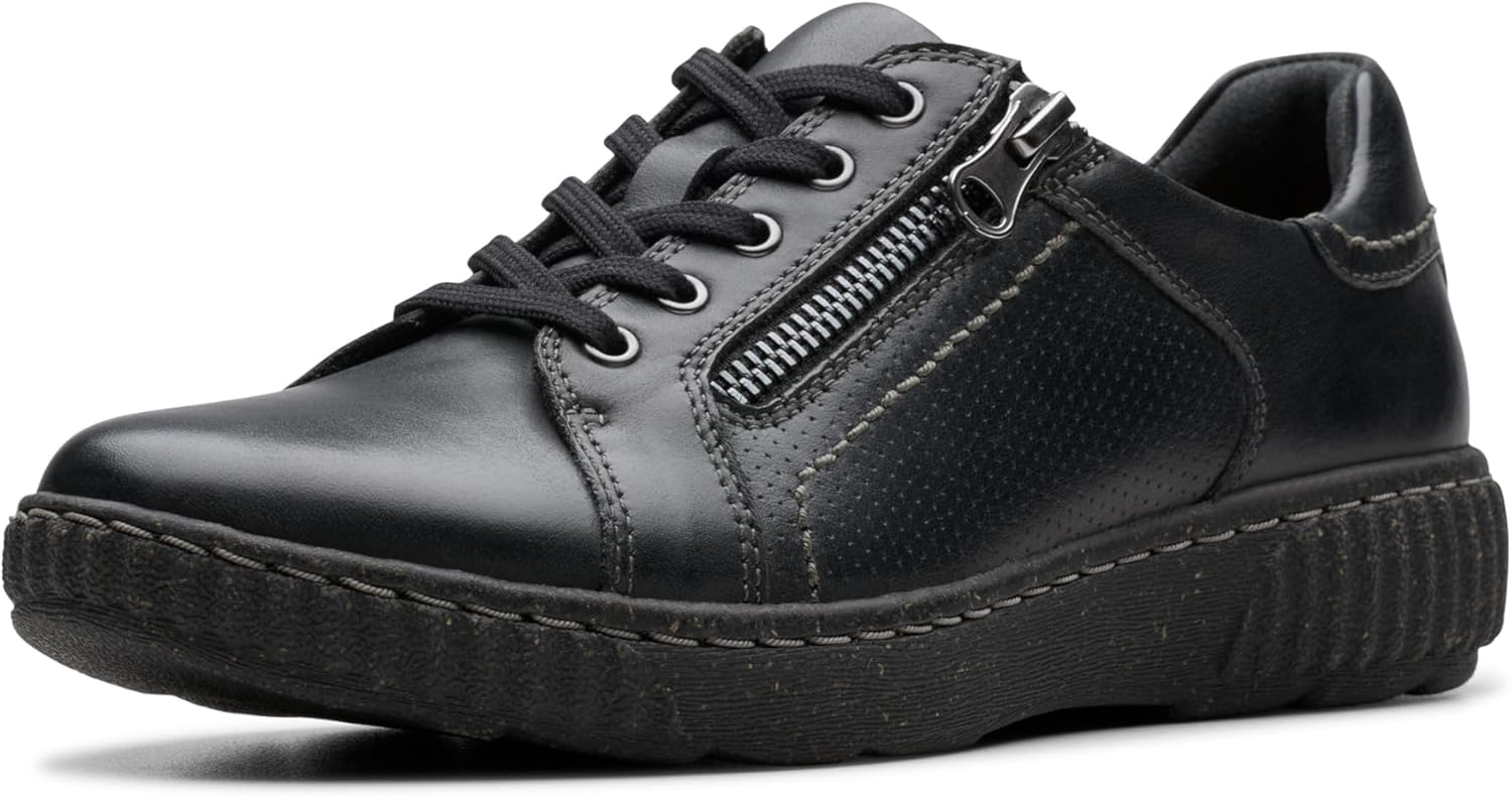 Clarks Women's Caroline Janna Leather Side Zip Fashion Sneaker Review