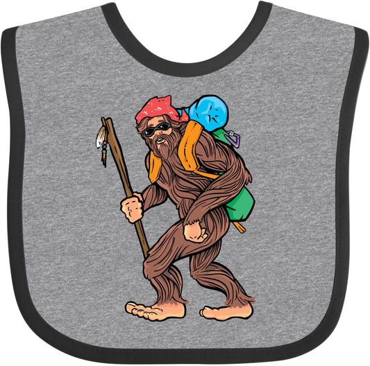 Inktastic Bigfoot Trail Hiking Baby Bib - Adventure Ready