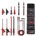 12pc Multimeter Test Leads Kit - Flexible Silicone Leads and Clips