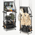 Fishing Rod Holders for Garage - Pegboard Storage Cart with Wheels