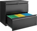 Metal File Cabinet with Lock, 2 Drawer Lateral File Cabinet - Durable