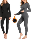 SIMIYA 2 Pack Thermal Underwear for Women Long Johns - Fleece Lined is