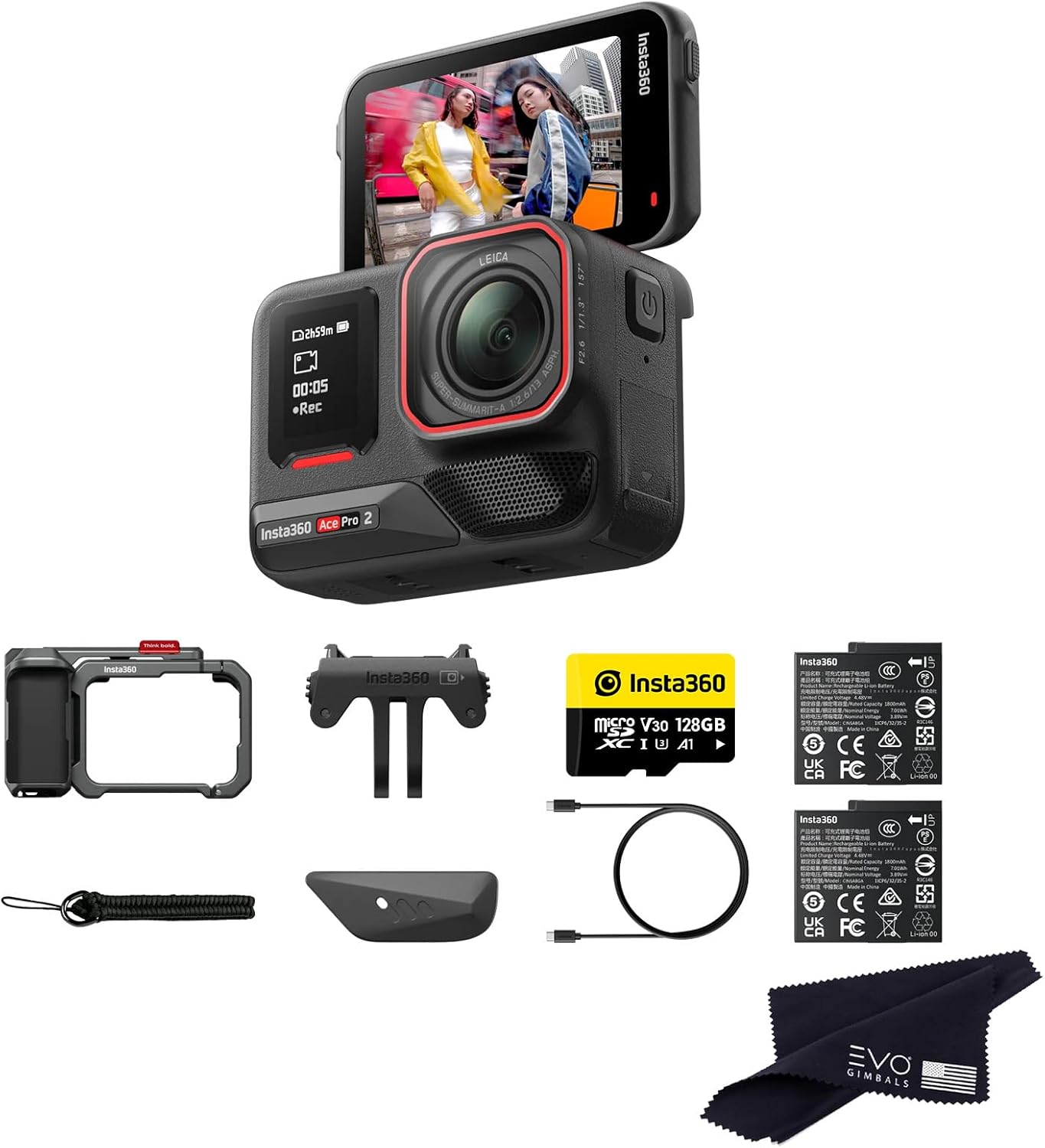 Insta360 Ace Pro 2 Action Camera with Dual Battery Xplorer Bundle