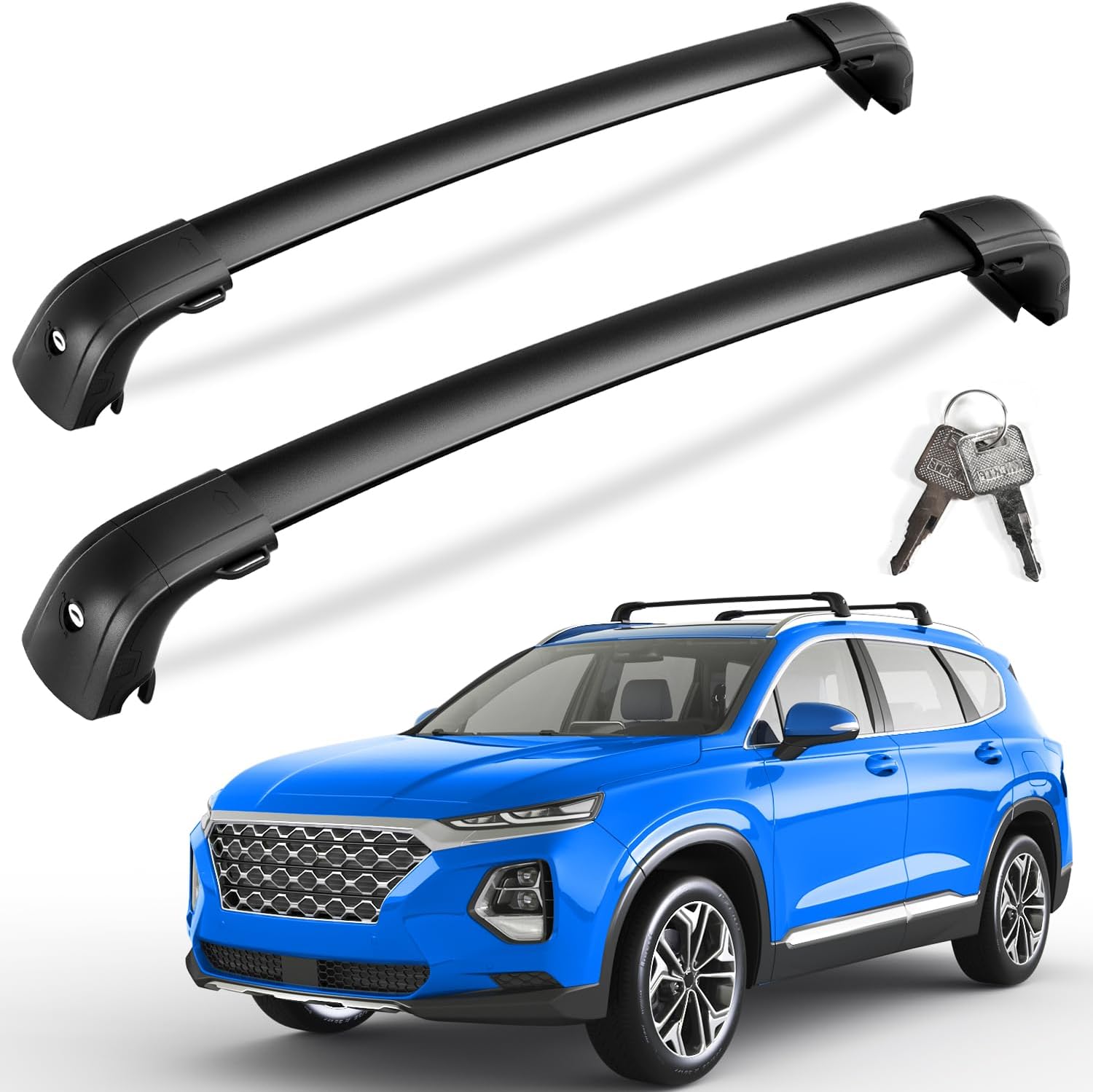 220lbs Lockable Roof Rack Cross Bars for Hyundai Santa Fe 2019-2023