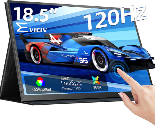 EVICIV 18.5 Touchscreen Gaming Monitor - 120Hz 1ms Refresh, FreeSync, HDR, 400Nits