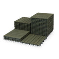 Acacia Wood Deck Tiles 27PCS Interlocking - Round Joint Patio Flooring
