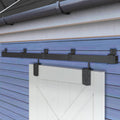 Exterior Barn Door Hardware Kit 6ft Track - Heavy Duty Outdoor Ready