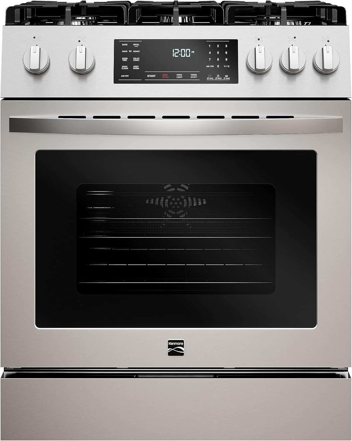 Kenmore Front Control Gas Range Oven with 5 Cooktop Burners