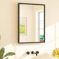 TETOTE Black Bathroom Mirror 22 in x 30 in Matte Black Rectangle