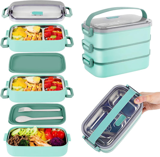 Bento Lunch Box for Kids and Adults - 47oz 2-Compartment Design
