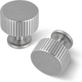 6 Pack Satin Nickel Cabinet Knobs - Solid Brass, Modern Finish