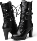 Susanny High Heel Boots for Women - Chunky Mid Calf Platform