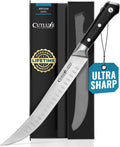 Cutluxe Butcher Knife 10 Cimeter Breaking Knife - Razor Sharp Carving