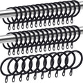 40-Pack Black Metal Curtain Rings: Smooth Drape Sliding