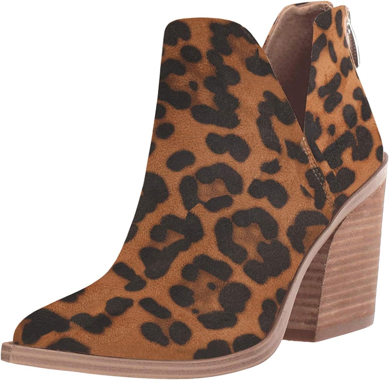 Kathemoi Womens Slip on Ankle Boots with V Cutout Design