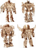 3D Wooden Robot Puzzle 4 Piece Set - Laser-Cut DIY Model Kit