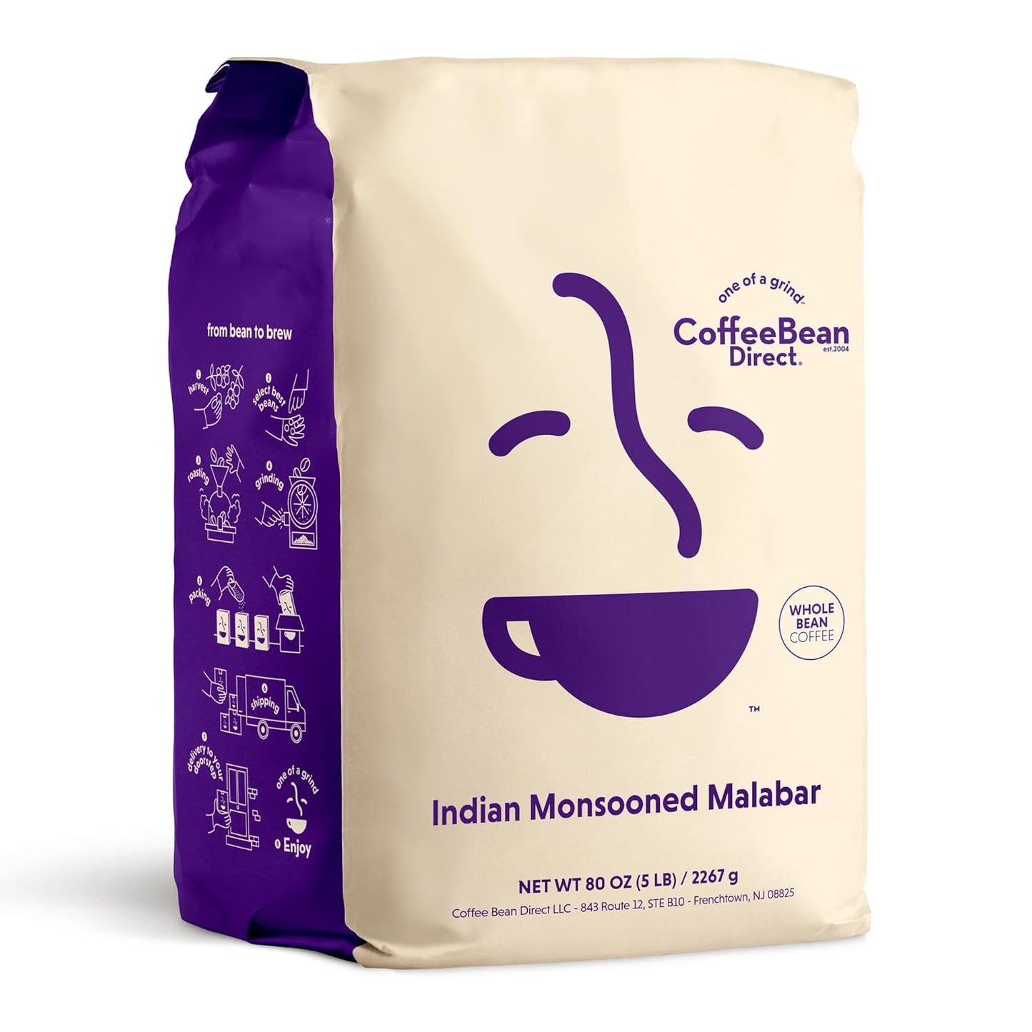 Indian Monsooned Malabar Whole Bean Coffee for Smooth Flavor