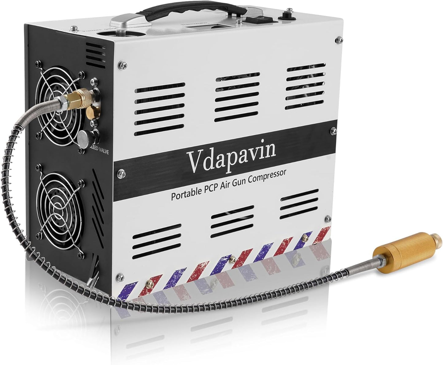 Portable 4500psi PCP Air Compressor - Oil/Water Free, Dual Power Source, for Paintball & Scuba