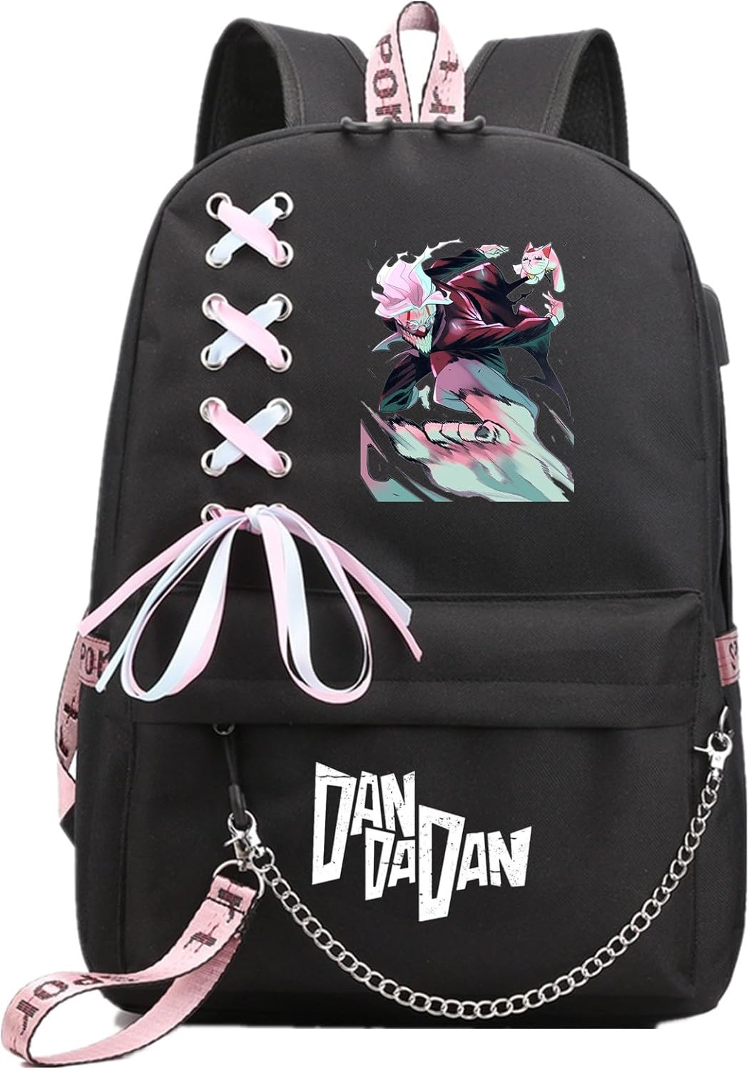 Anime DanDaDan Backpack Daypack with USB Port and Headphone Jack