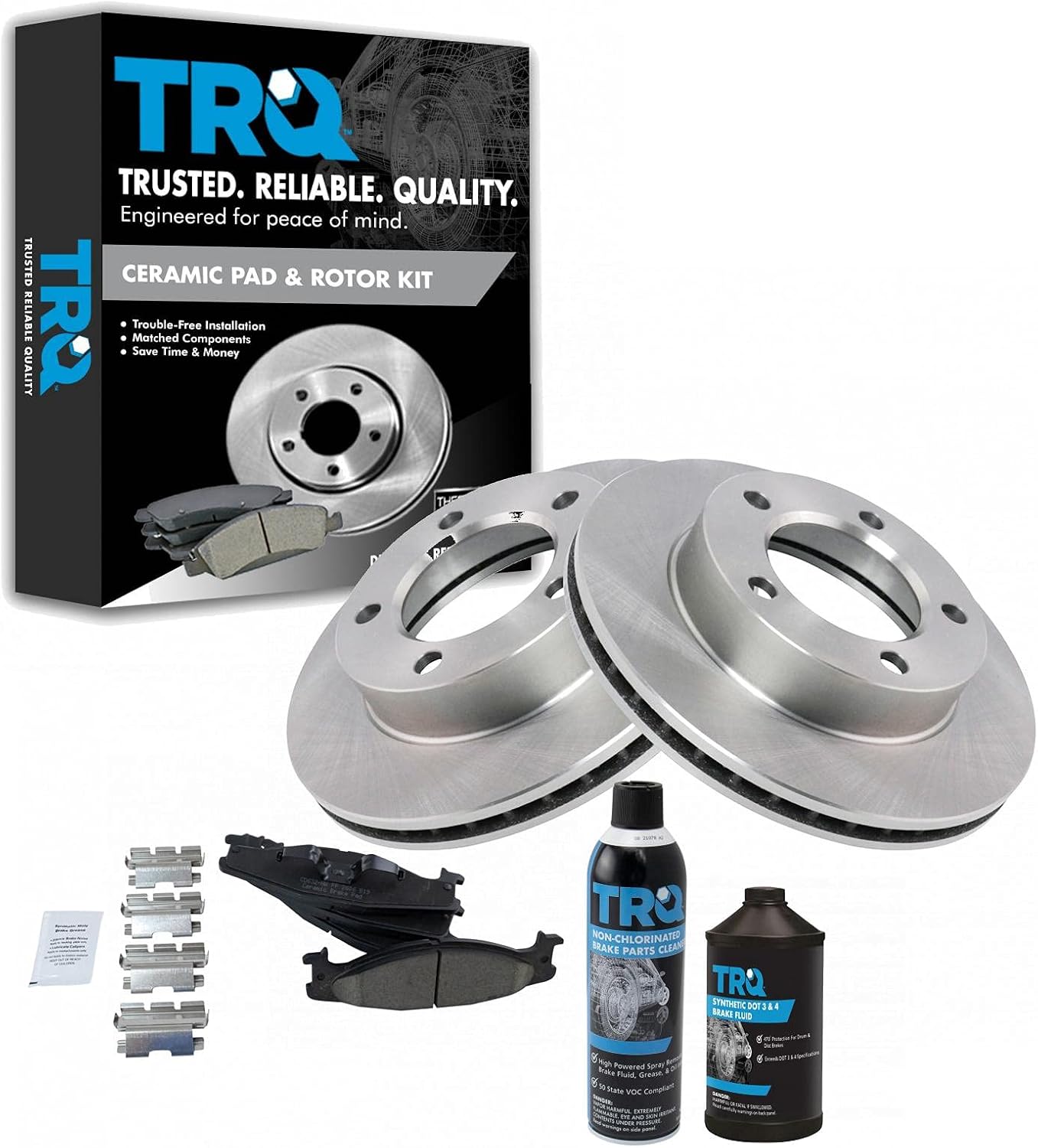 TRQ Front Brake Pad & Rotor Kit for 1994-1996 Ford Bronco F-150